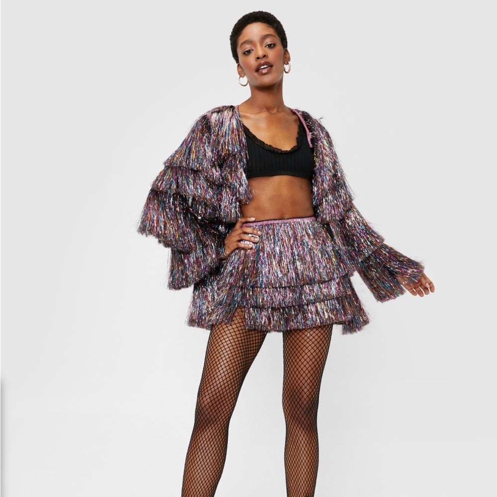 Nasty gal tinsel fringe shorts ✨✨